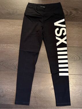 VSX Black Leggings with White Side Logo